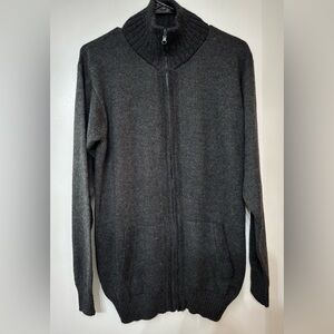 Tejidos Parillo Men’s Alpaca Fina Gray Wool Zip Up Sweater one size Winter Layer